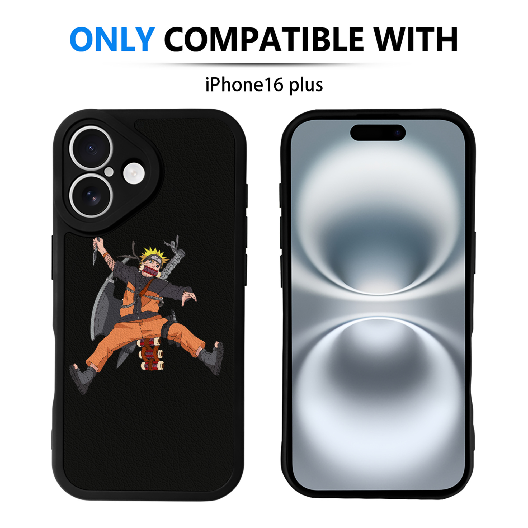（画像用） NARUTO -ナルト- うずまき ナルト Uzumaki Naruto 【iPhone 16シリーズ対応】シリコンスマホケース（レザー調） 材質：シリコン